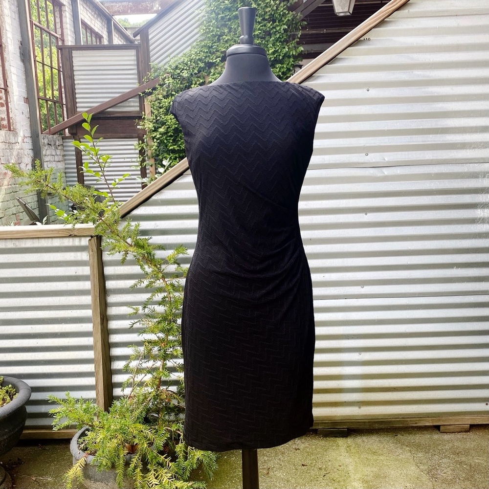 Ruched Chevron Shift Dress